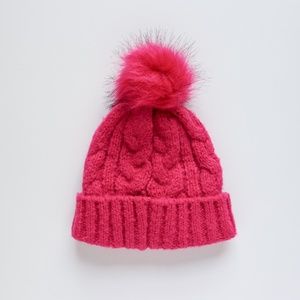 Forever 21 Accessories - Pink Cable Knit Pom Pom Beanie Forever 21 Accessories - Pink Cable Knit Pom Pom Beanie
